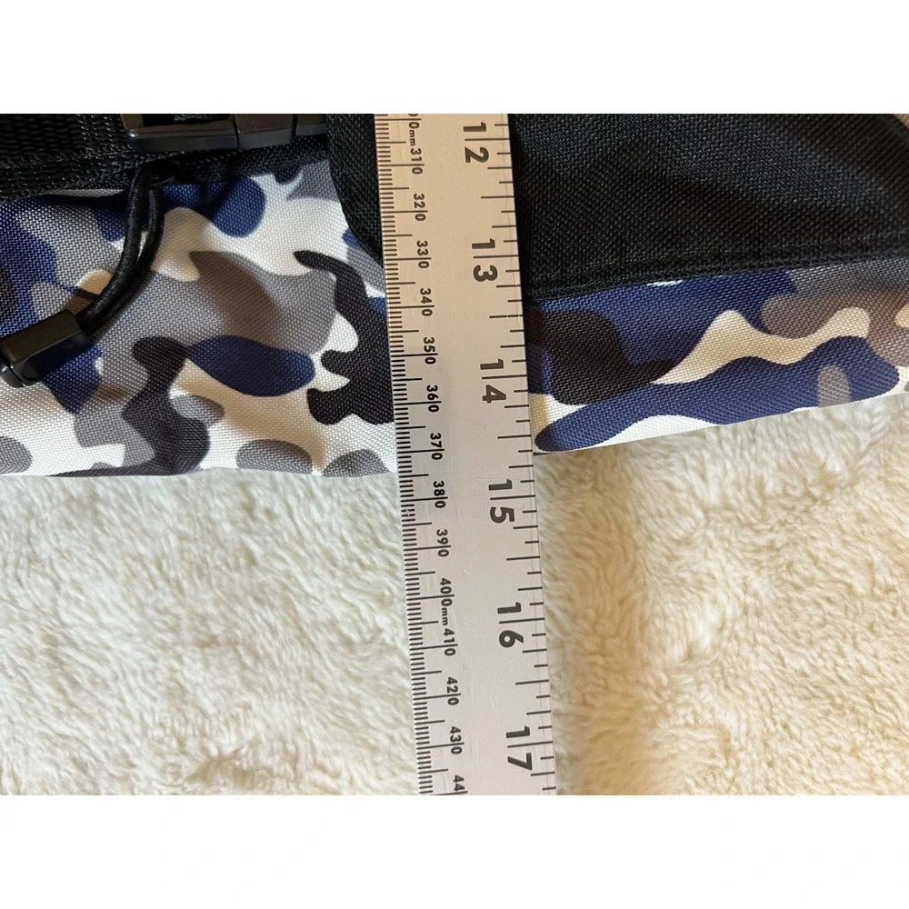 Lillian Vernon Cammo Camouflage Black White Gray Blue Backpack
